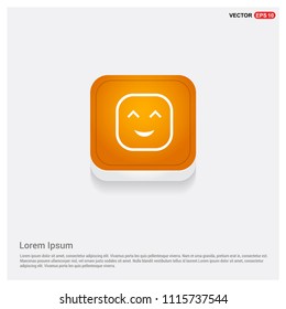 smiley icon, Face icon Orange Abstract Web Button - Free vector icon