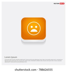 smiley icon, Face icon Orange Abstract Web Button