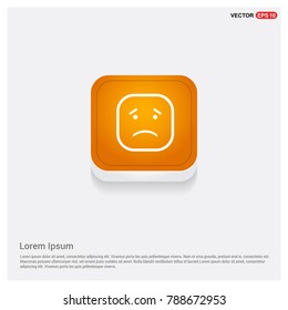 smiley icon, Face icon Orange Abstract Web Button