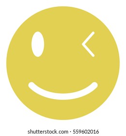 Smiley icon - Flat design, glyph style icon - Yellow