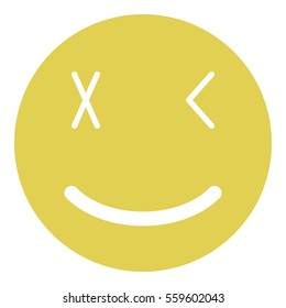 Smiley icon - Flat design, glyph style icon - Yellow