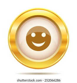 Smiley icon. Internet button on white background. EPS10 vector. 
