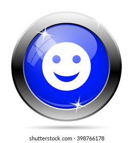 Smiley icon. Internet button on white background. EPS10 vector
