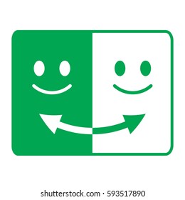 Smiley icon, Internet button on white background