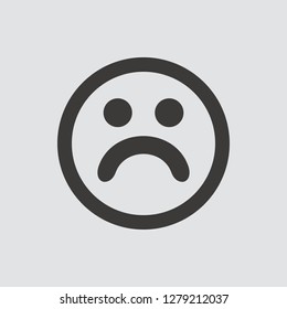 Smiley icon isolated of flat style. Vector illustration.
