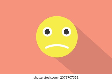 Smiley icon on blue background, modern illustration with shadow on top, minimalist.