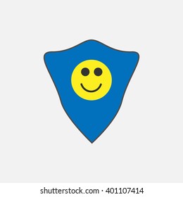 Smiley icon on the  shield