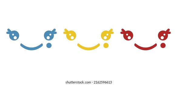 Smiley icon on white background, vector illustration