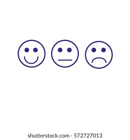 smiley icon outline set vector