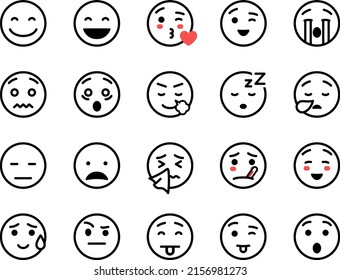Smiley Icon Set Various Facial Expression Stock Vector (Royalty Free ...