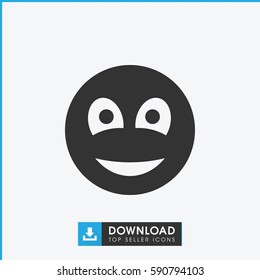 smiley icon. Simple filled smiley vector icon. On white background.