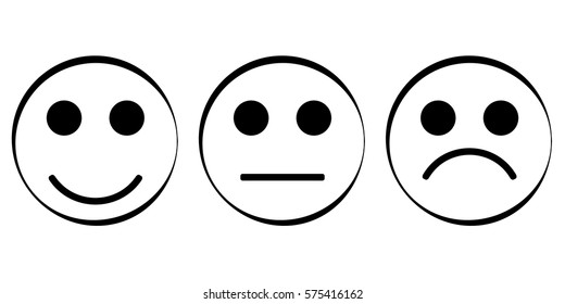 Smiley icon vector. Smiley emoticons icon positive, neutral and negative. Feedback icon.