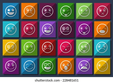 Smiley Icons Design Metro style set