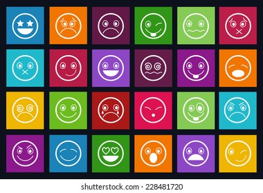 Smiley Icons Design Metro style set