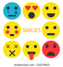 Smiley icons set. Vector illustration