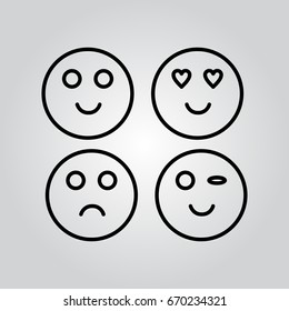 Smiley icons. Set of vector smile emoticons.