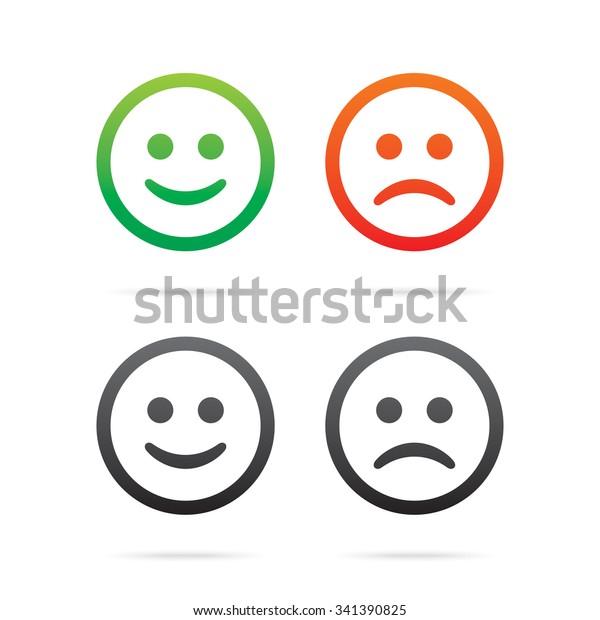 Smiley icons. Set of vector smile emoticons.