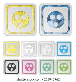 Smiley icons & symbols. Face colorful buttons. Vector illustration. It can be used for the web sites and mobiles.