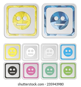 Smiley icons & symbols. Face colorful buttons. Vector illustration. It can be used for the web sites and mobiles.