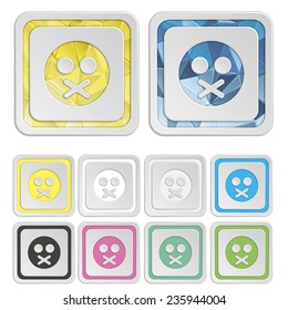 Smiley icons & symbols. Face colorful buttons. Vector illustration. It can be used for the web sites and mobiles.