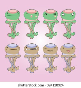 smiley  jellyfish  set 