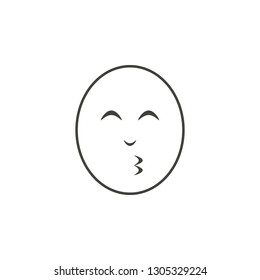 Smiley kiss icon. Simple thin line, outline vector of valentines day, love icons for UI and UX, website or mobile application