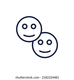 smiley line testimonials icon design vector image