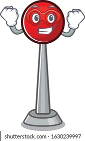 Smiley mascot of antenna dressed as a Super hero