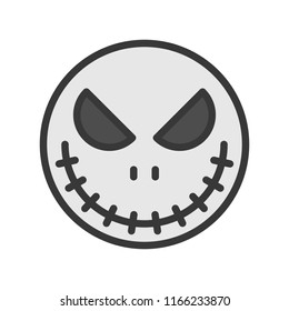 smiley mask, halloween related icon editable stroke
