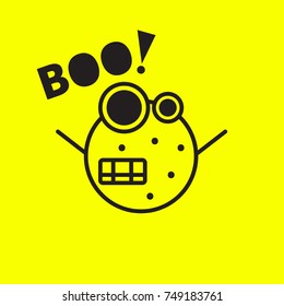 Smiley monster. Emoji creation. Funny ugly character. Stock vector
