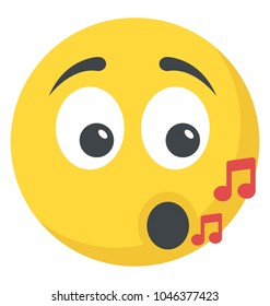 Smiley with music note emoticon 