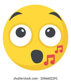 Smiley with music note emoticon 