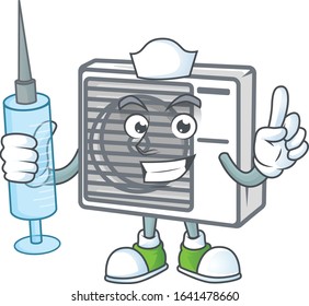 Smiley Nurse split air conditioner cartoon character with a syringe