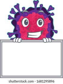 Smiley nyctacovirus cartoon character style bring board