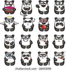 Smiley pandas individually grouped for easy copy-n-paste. (1)