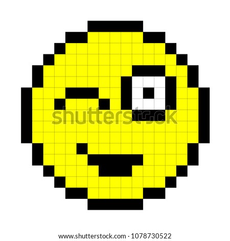 Pixel Art Smiley Bisous