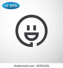 smiley and plug. vector icon