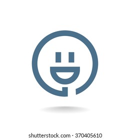 smiley and plug. vector icon