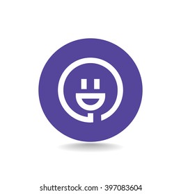 smiley and plug. vector icon