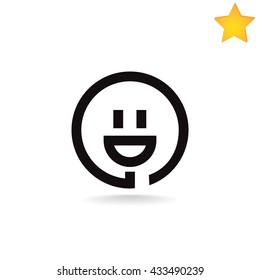 smiley and plug. vector icon