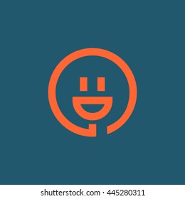 smiley and plug. vector icon