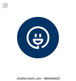 smiley and plug. vector icon