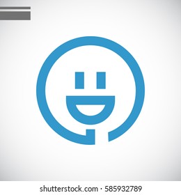 smiley and plug. vector icon