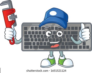Smiley Plumber black keyboard on mascot picture style