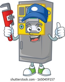 Máquina de estacionamiento de ciruela sonriente al estilo de las fotos de mascota