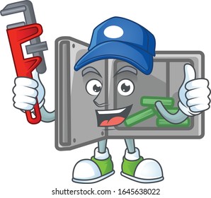 Smiley Plumber security box open on mascot picture style