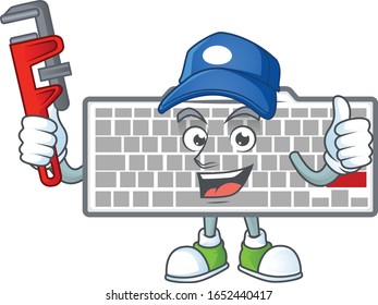 Smiley Plumber white keyboard on mascot picture style