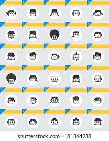 smiley portrait character set