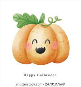 smiley pumpkin ghost , illustration Halloween horror element clipart