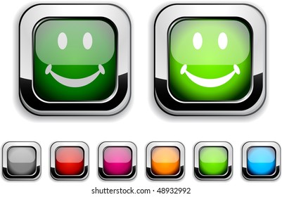 Smiley realistic icons. Empty buttons included.